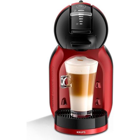 Krups Nescafé Dolce Gusto Mini Me Macchina da caffè de capsule con 15 bar de pressione, capacità 0,8 L, bevande calde o fredde, Play&ampSelect, Thermoblock, 35 tipi di caffè, Nero-Rosso, KP123HAS
