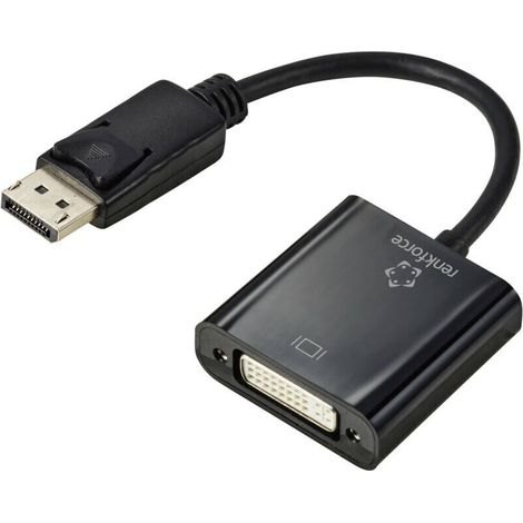 RF-5771774 DisplayPort / DVI Adaptateur [1x DisplayPort mâle - 1x DVI femelle 24+5 pôles] noir gaine en PVC 15 cm C636642 (1/4)