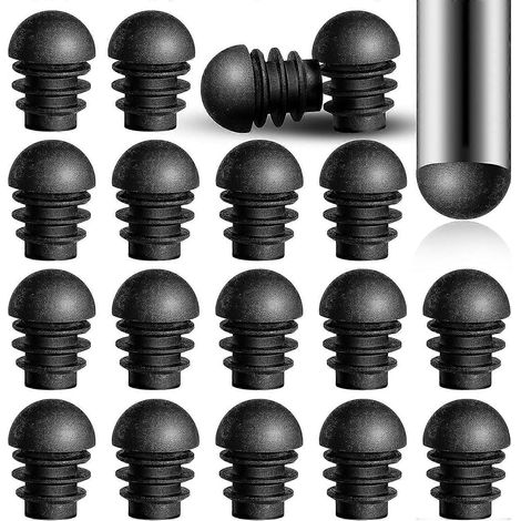 Embouts ronds pour pieds de chaise, lot de 24, embouts en plastique de 16 mm de diamètre extérieur. (1/5)