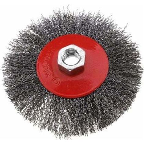 Brosse métallique pour meuleuse d'angle M14 - 11,4 cm (1/4)