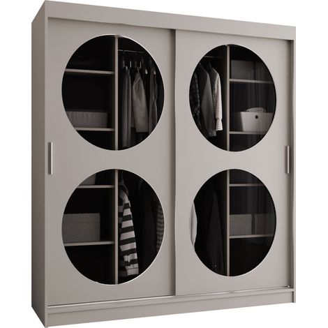 Armario Hartford 529, Cachemira, 200x180x62cm, Puertas de armario: Correderas, Número de estantes: 9 (1/5)