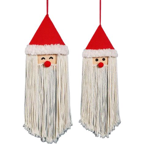 Lot de 2 tentures murales en macramé - Décoration de Noël - Pour la maison (1/5)