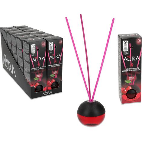 Set mit 12 Duftdiffusoren mit Kirschfruchtstäbchen für Zuhause (1/4)