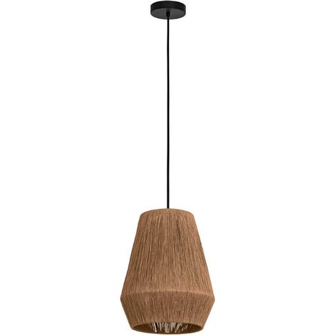 Lampe suspendue Alderney Textile Thread Nature E27 1x40w H: 110cm Ø30 cm Dimmable (1/3)