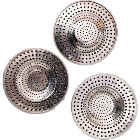Crépine de douche en acier inoxydable (lot de 3), crépine de douche pour cheveux, crépine d'évier (1/5)
