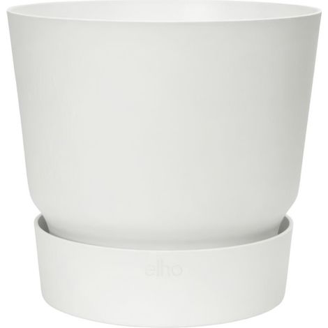 ELHO Pot de fleurs rond Greenville 40 - Extérieur - Ø 39 x H 36,8 cm - Blanc