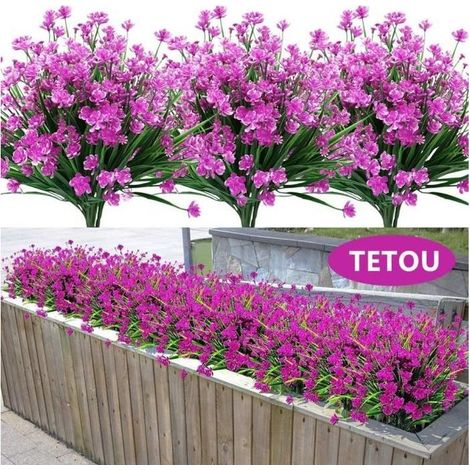Fleurs artificielles résistantes aux UV sans décoloration pour decoration chambre, \'intérieur et à l\'extérieur-5 bouquets