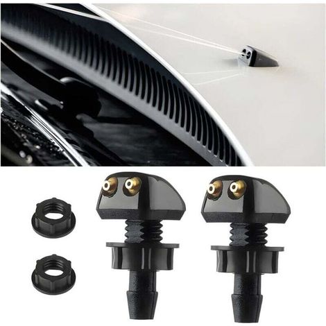 2 pcs Buses de Lave-Glace Avant Voiture Jet de Pulvérisation, Petit D'essuie-Glace de Lave-Glace Universelles Buses de Pare-Brise de Voiture, Buse D'essuie-Glace de Lave-Glace Voiture (1/4)