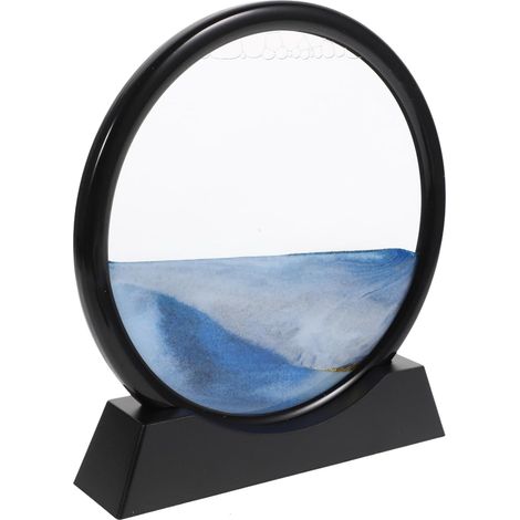 Sablier 3D Art du Sable Mouvant, Décoration de Bureau Bleue, Forme Sablier, en Abs, pour Table, Ambiance Apaisante (1/5)