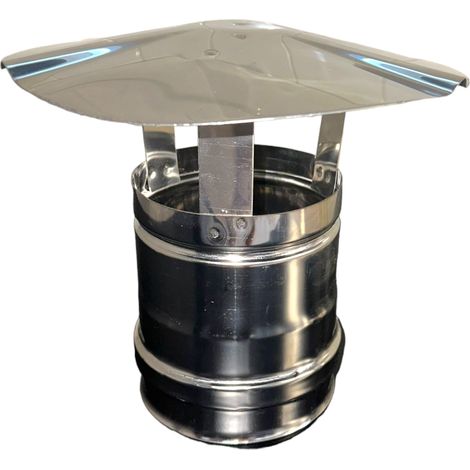 Chimenea de acero inoxidable sombrero chino - Tamaño Diámetro 15 cm