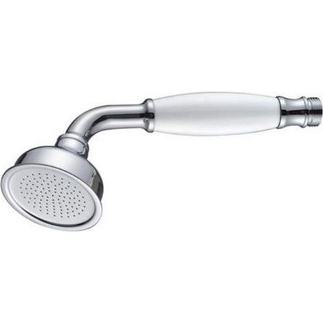 Large Traditional Victorian Shower Head Handset Bath Mixer Ceramic Handle Chrome (1/4)