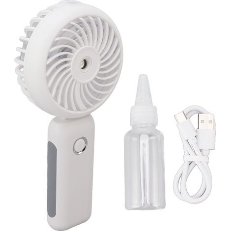 Ventilatore nebulizzatore portatile, vaporizzatore d'acqua personale, mini ventilatore di raffreddamento pieghevole, batteria da 4000 mAh, 3 velocità, bianco (1/5)