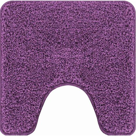 Alfombra antideslizante para baño con corte para inodoro Morado vidaXL (1/5)