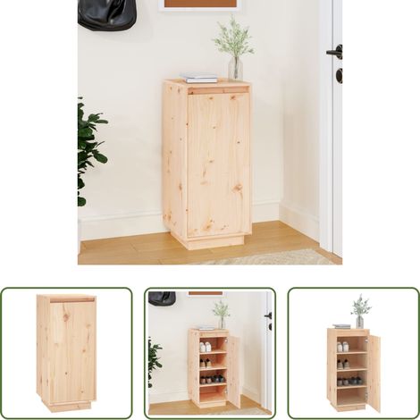 Schuhregal Kiefer -  Schuhschrank 35x35x80 cm Massivholz Kiefer