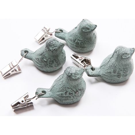 (White) 4 Pieces Antique Bird Tablecloth Weights Cast Iron Vintage Tablecloth Weight Clips Hanger Pendant Tablecloth Weight Kit for Home Use Outdoor Picnic Table Cover (1/5)