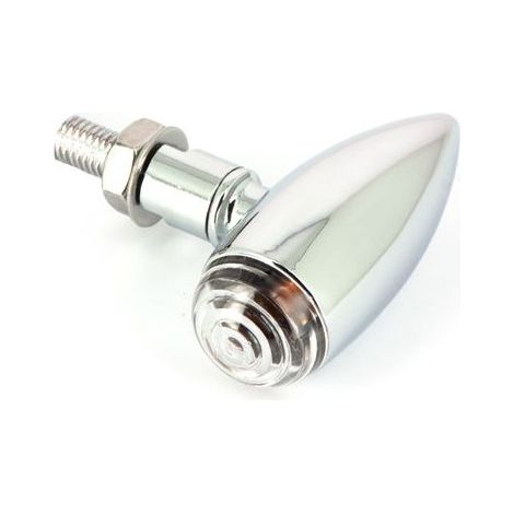 Mini clignotant Sifam Bullet 12V 21W chromé obus pour moto custom (1/2)