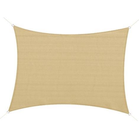 Rechteckiges Sonnensegel 4x3m, hochdichtes HDPE, UV-beständig, beige