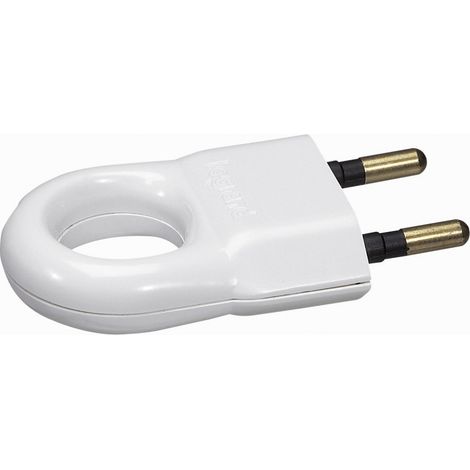 Scheda in plastica 2p- 6 A Maschio Bianco con Anello - Legrand