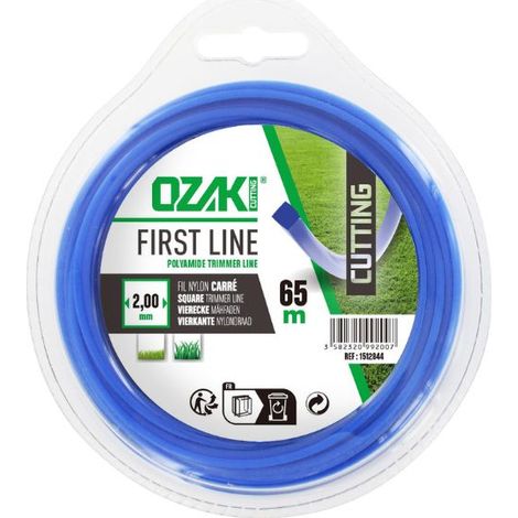 Fil nylon carré débroussailleuse 2mm – Longueur 65 mètres – Pour débroussailleuses Stihl, Echo, Husqvarna – Coupe nette et précise – Ozaki