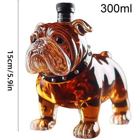 (L-Chine continentale) Bouteille de whisky en verre en forme de teckel, idéale pour servir du vin, servir de carafe décorative pour une pendaison de crémaillère ou un mariage. (1/5)