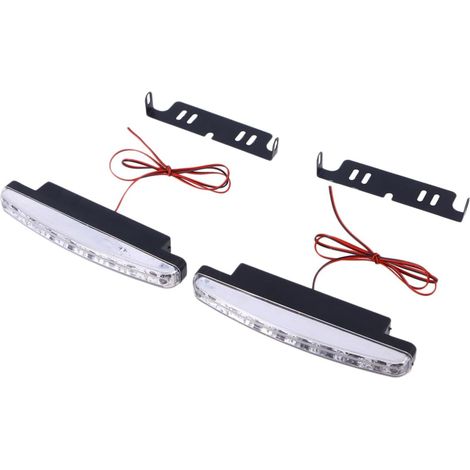 Cabilock Feu Jour LED Voiture 8 LED, Lot 2 Pièces, Support (1/5)