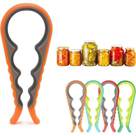 [NEVER USED] Jar opener, bottle opener, aid for weak or arthritic hands, for the elderly and children (orange) (1/4)