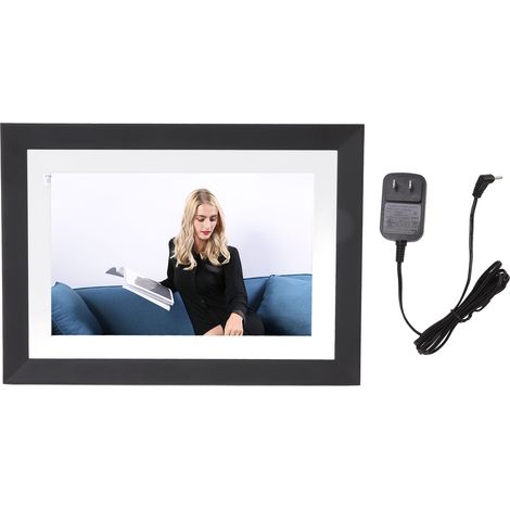 Cadre photo numérique intelligent Cloud Smart Touch, écran Wi-Fi, album électronique avec transfert APP, 100-240V, cadre noir, prise US (1/5)