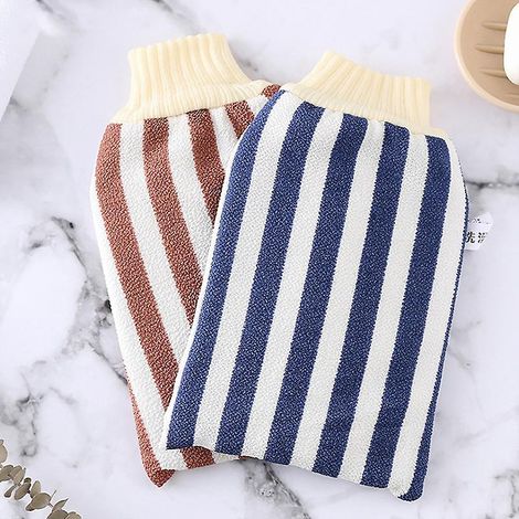 Ensemble de 2 gants exfoliants et d'un gant de toilette pour la douche et le spa (1/5)