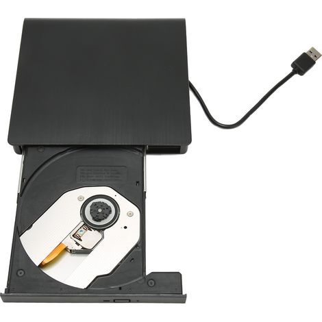 Graveur DVD externe USB 3.0 ultra-fin avec adaptateur USB-C pour ordinateurs portables et de bureau. (1/5)
