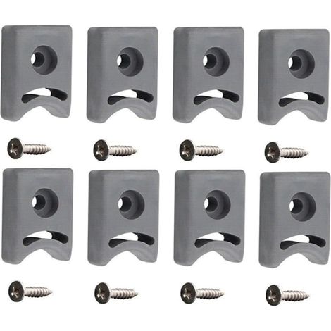Lot de 8 patins de porte coulissante en caoutchouc pour porte de douche - 26 mm - Positionnement carré pour une meilleure sécurité (1/5)