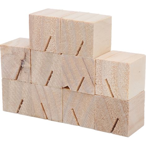 Porte-mémos décoratif pour fêtes, porte-cartes de vœux, objet décoratif en bois, lot de 10, carré