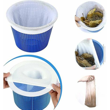 Filtres Skimmer Piscine – 6 Pièces, Nylon, Élastique, Feuilles (1/5)