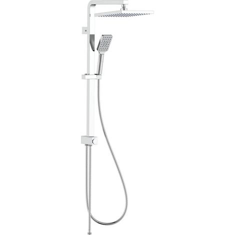 Colonna doccia 3 getti con deviatore a pulsante quadrata cromata Aquasanit (1/2)