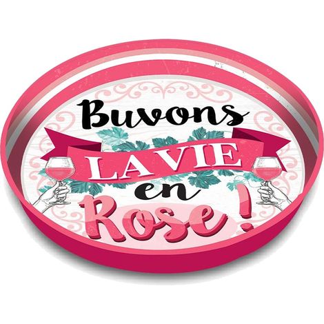 Plateau métallique la vie en rose (1/3)