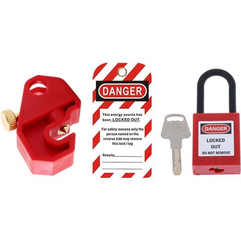 Cadenas à clé De Disjoncteur Avec Cadenas, Cadenas De Sécurité Rouges Fonctionne Avec Tous Cadenas De Sécurité De Verrouillage Et La Plupart Des Moraillon, Cb-01 (1/5)