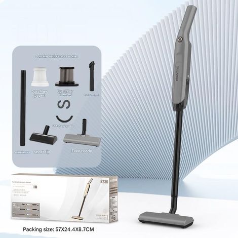Aspirateur poussoir sans fil, haute puissance, forte aspiration, portable, multifonctionnel, dépoussiéreur domestique (gris) (1/5)