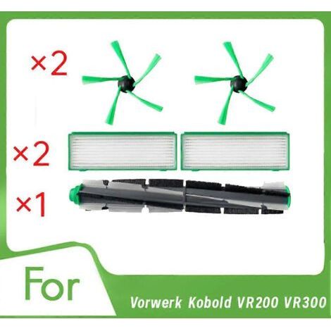 Lot de 5 accessoires pour aspirateur Vorwerk Kobold VR200 VR300 : brosse latérale rotative, filtre HEPA et accessoires ultra-résistants. (1/5)