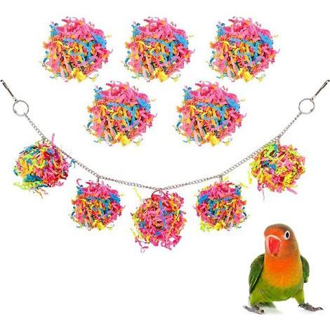 Jouets à Mâcher Oiseaux Boule Papier, Jouets d'oiseaux, Jouets à Mâcher d'oiseaux, Jouets de Perroquet d'Oiseau, pour Petits Perroquets, Inséparables, Petites Perruches Cockatiels (1/5)