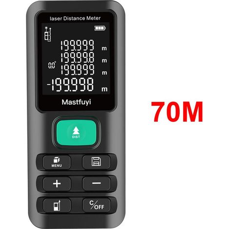 Télémètre Laser de Précision 70m (FY897) avec Mesure d'Angle et Stockage de 99 Données