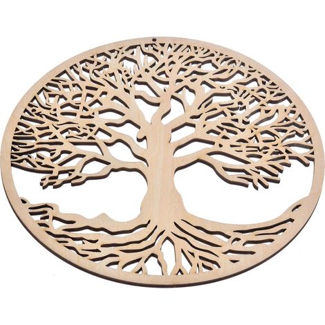 Décoration murale en bois générique Panneau d'art zen , de style bohème , symbole méditation et yoga (1/5)