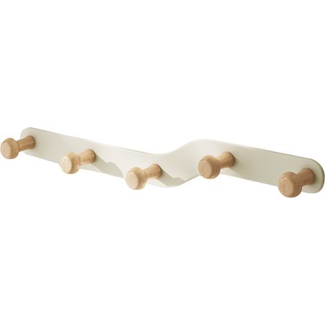 Garderobenleiste Kindergarderobe Ohne Bohren Garderobenhaken Wand Kleiderhaken Hakenleiste Cremefarbende,für Flur Kinderzimmer Wohnzimmer Schlafzimmer Badezimmer - 5 Haken