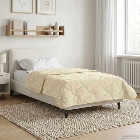 vidaXL Duvet d'été simple Matelassé Crème 155 x 220 cm (1/5)
