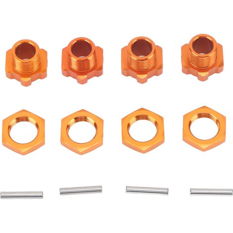 4 Pièces Adaptateur de Moyeu Hexagonal 17mm en Alliage d'Aluminium Orange pour Voiture RC 1/8 ZD Racing 9116 08427 (1/5)