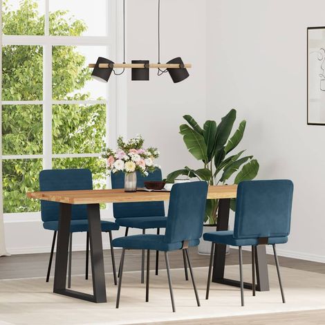 Maison Exclusive - Esszimmerstühle 4 Stk. Blau Samt