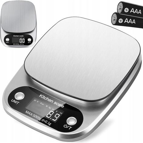 Bilancia da cucina di precisione 5000 g con display LCD da 0,1 g, batteria per gioiellieri.
