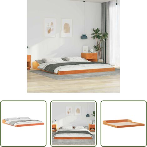 vidaXL Kieferholz -  Bettrahmen Wachsbraun 200 x 200 cm Massives Kiefernholz