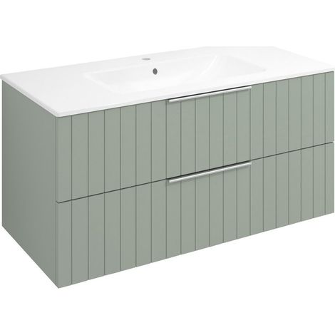 CIRASA STRIP Meuble sous-vasque 99,8x52x46cm, vert (1/4)