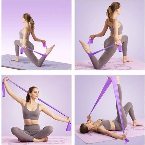 Bande de résistance unisexe (1 pièce) – Bande élastique de fitness sans latex – Idéale pour le renforcement musculaire, le yoga et l (1/4)