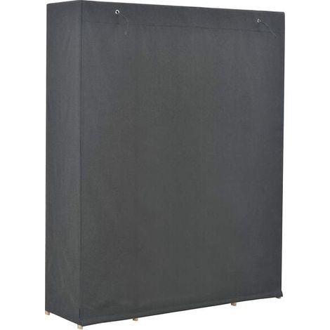 Armoire Penderie en Tissu Gris 135x40x170 cm, Placard de Rangement avec Étagères et Tringle, Dressing Modulable pour Chambre (1/5)