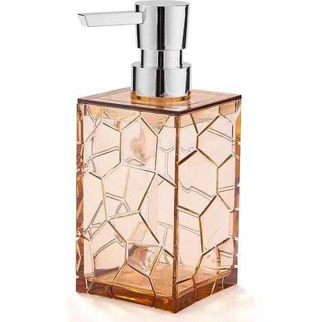 distributeur de savon-Verre acrylique-Distributeur de savon à pression-brun transparent (1/5)